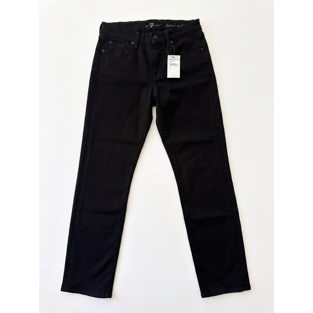 7 For All Mankind Jeans Womens 28 Black Ankle Skinny Mid Rise Stretch